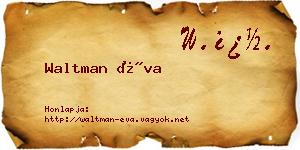 Waltman Éva névjegykártya